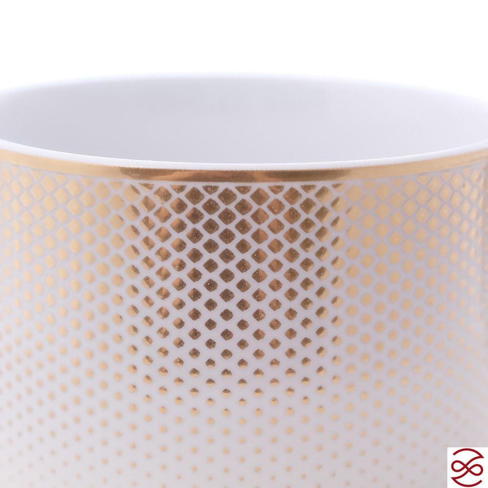 Набор чайных пар Falkenporzellan Deluxe Shape - Rio White Gold 230 мл (6 пар)