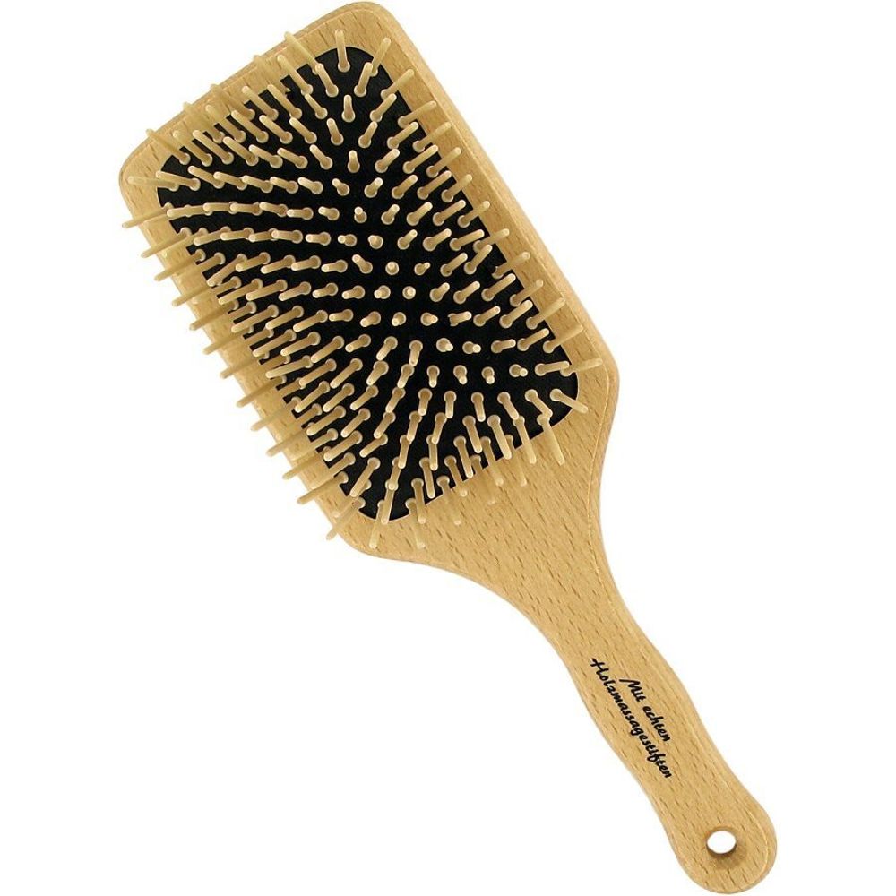 Деревянная щетка для волос прямоугольная с деревянными зубчиками Förster’s
