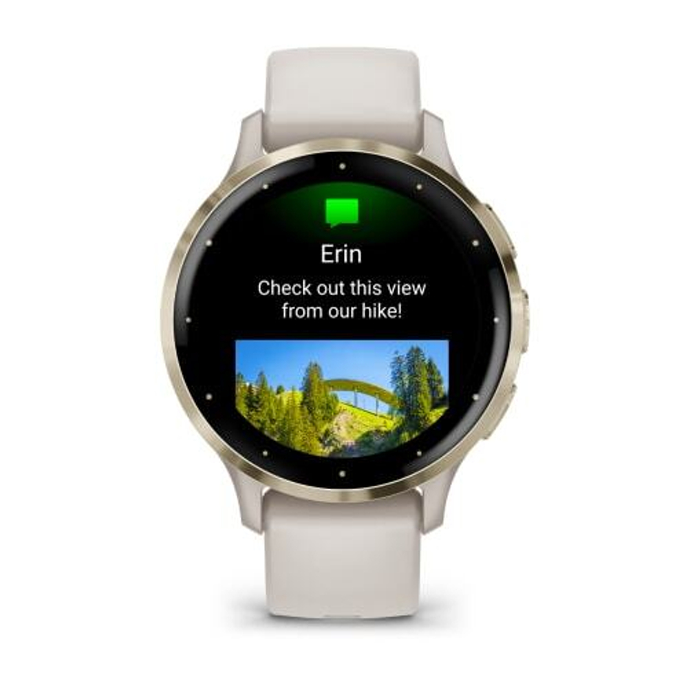 Часы Garmin Venu 3s цвета слоновой кости с золотистым безелем, 010-02785-04