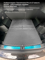 Коврики-трансформеры ЭВА в багажник авто для Volkswagen Teramont Pro II (25-н.в.) China Market (7 мест)