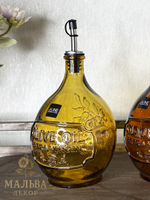 Набор декоративных бутылок для масла с дозатором "Олива" коричневые от J-LINE