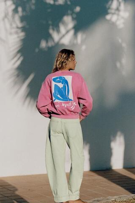 ZARA ТОЛСТОВКА HENRI MATISSE С ЭФФЕКТОМ ПОТЕРТОСТИ, РОЗОВЫЙ