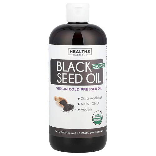Healths Harmony, Органическое масло черного тмина, 473 мл (16 жидк. Унций)