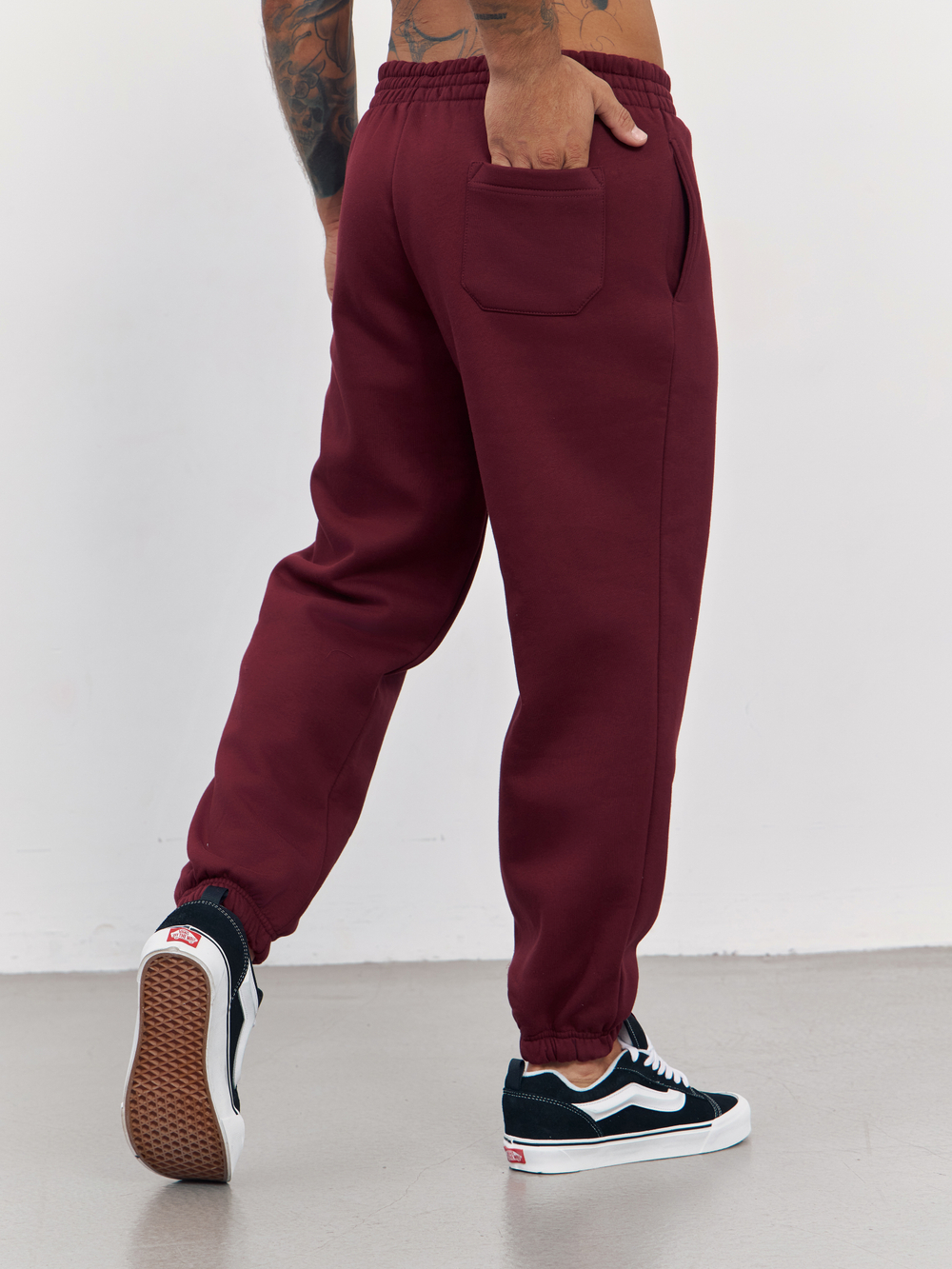 Брюки мужские с начесом "jogger fleece" (вишневый)