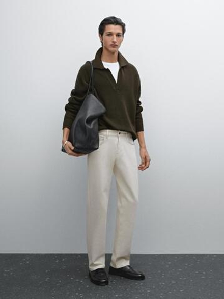 Massimo Dutti Зауженные джинсы, кремовый