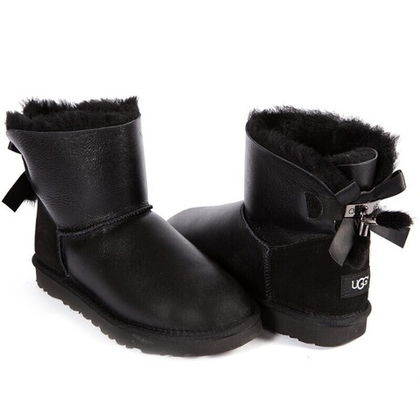 Угги Mini Bailey Bow Fur Brush Metallic Boot Black