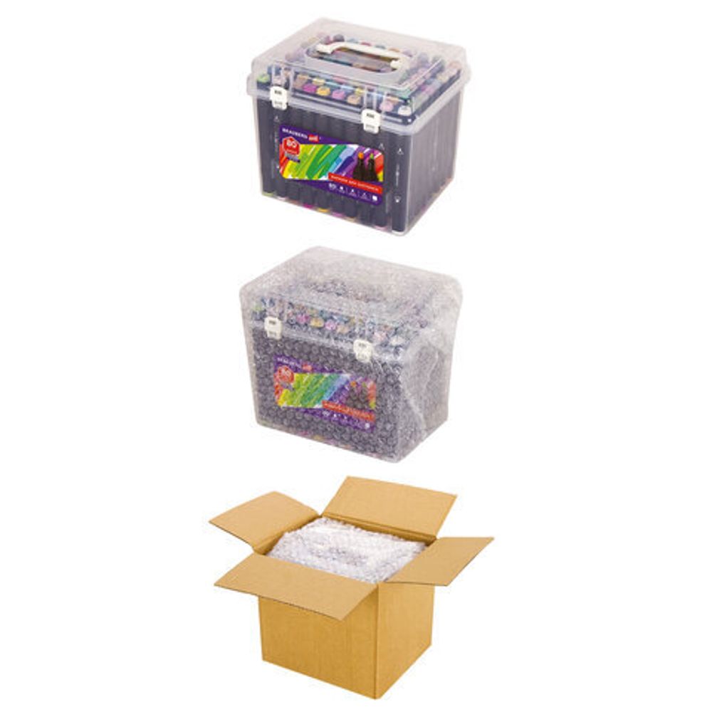 Маркеры для скетчинга двусторонние BRAUBERG ART DEBUT "BLACK", НАБОР 80 шт., пластиковый кейс, 152132