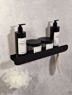 Полка для ванной комнаты, полка для кухни, полка для прихожей, MetaDec Arc черная 40см