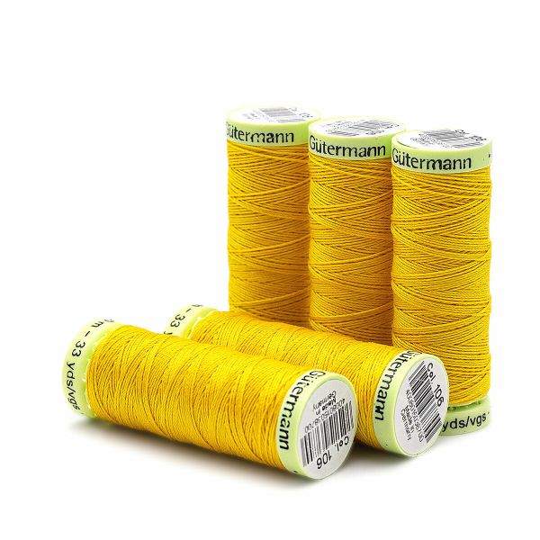 Нитки отделочные Gutermann Top Stitch 30 (30 метров), 5 кат. | 106 т.желтый