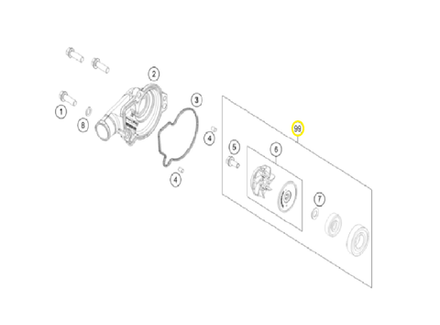 Ремкомплект помпы KTM SX-125/EXC-150, HQV TC-125/TE-150, GASGAS MC-125