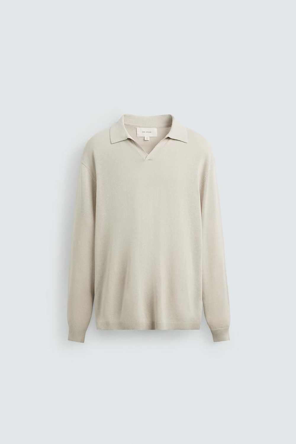 ZARA ТРИКОТАЖНОЕ ПОЛО, ПЕСОЧНЫЙ