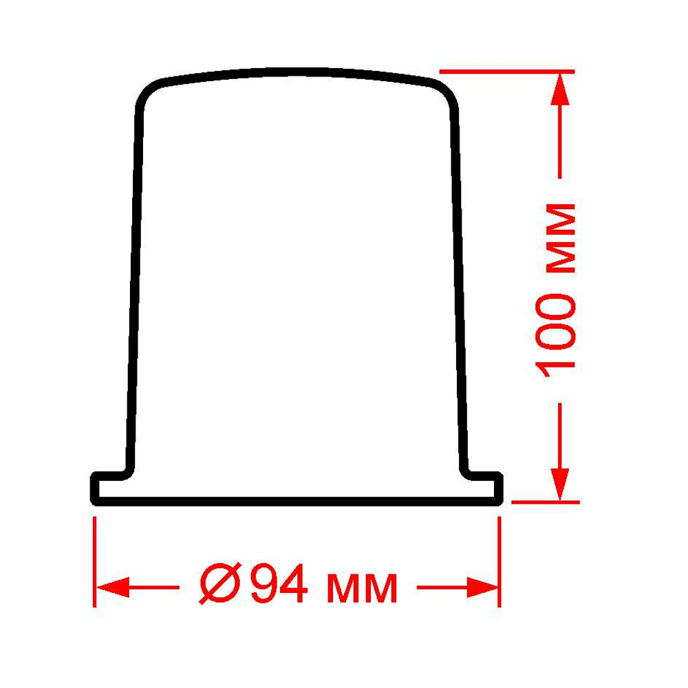 Чертеж колпака 565Л.00.03 - размеры стекла для судового фонаря 565ЛВ