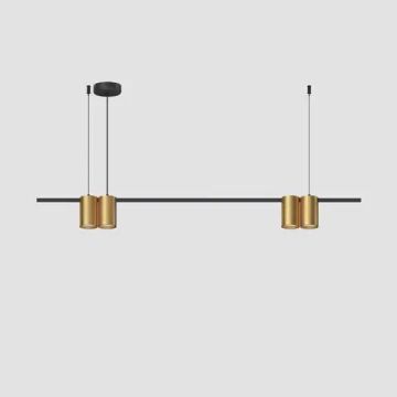 Подвесной светильник 4*GU10 DK4061-BK+SG чёрный/сатинированное золото Orbit Denkirs