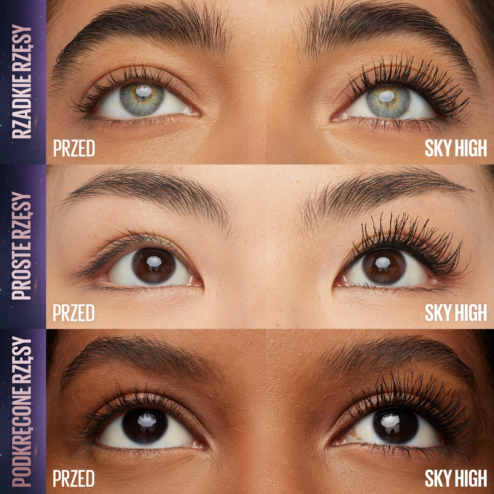 MAYBELLINE NEW YORK Lash Sensational Sky High - Тушь для ресниц, утолщающая и удлиняющая оттенок Space Diamond, 7 ml