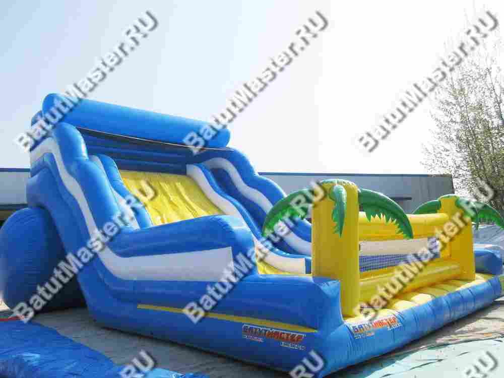Большой надувной батут-горка "Волна - 2" 10*6*5 м