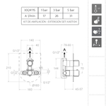 Встраиваемый термостатический смеситель для душа на 1 выход URBAN CHIC 212411SNM чёрный
