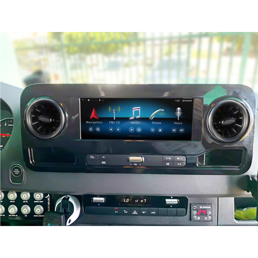 Магнитола для Mercedes Sprinter 907 2018+ (взамен 7"/10")- Carmedia MRW-7809 на Android 10, 6Гб+128Гб, CarPlay, 4G SIM-слот
