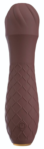 Коричневый вибратор-жезл Hazel 01 - 14 см. (Цвет: коричневый)