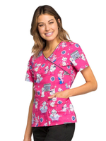 Топ медицинский женский Cherokee CK614, котики-собачки, M (Футболка рабочая)