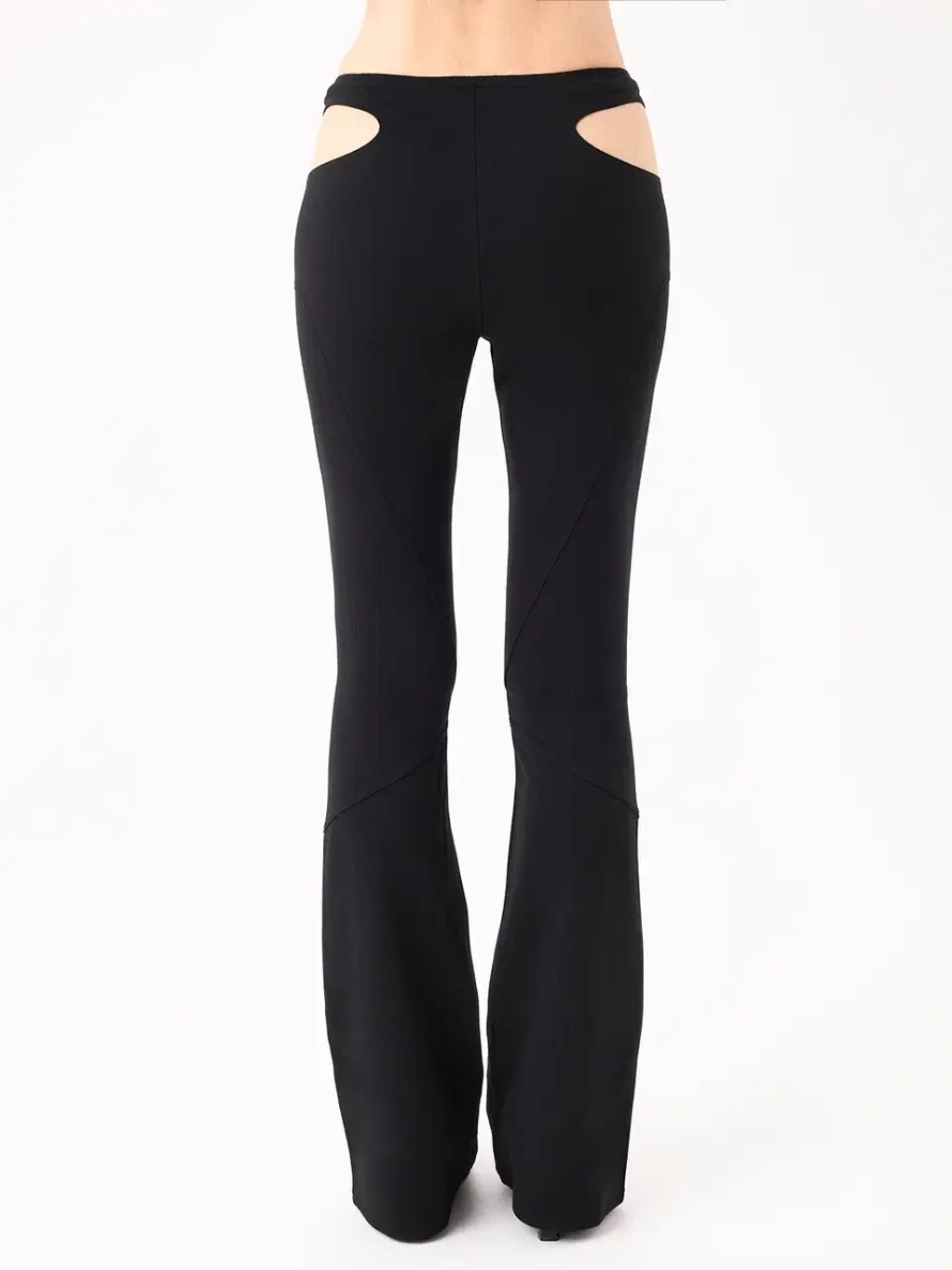 BLACK CUTOUT TROUSERS