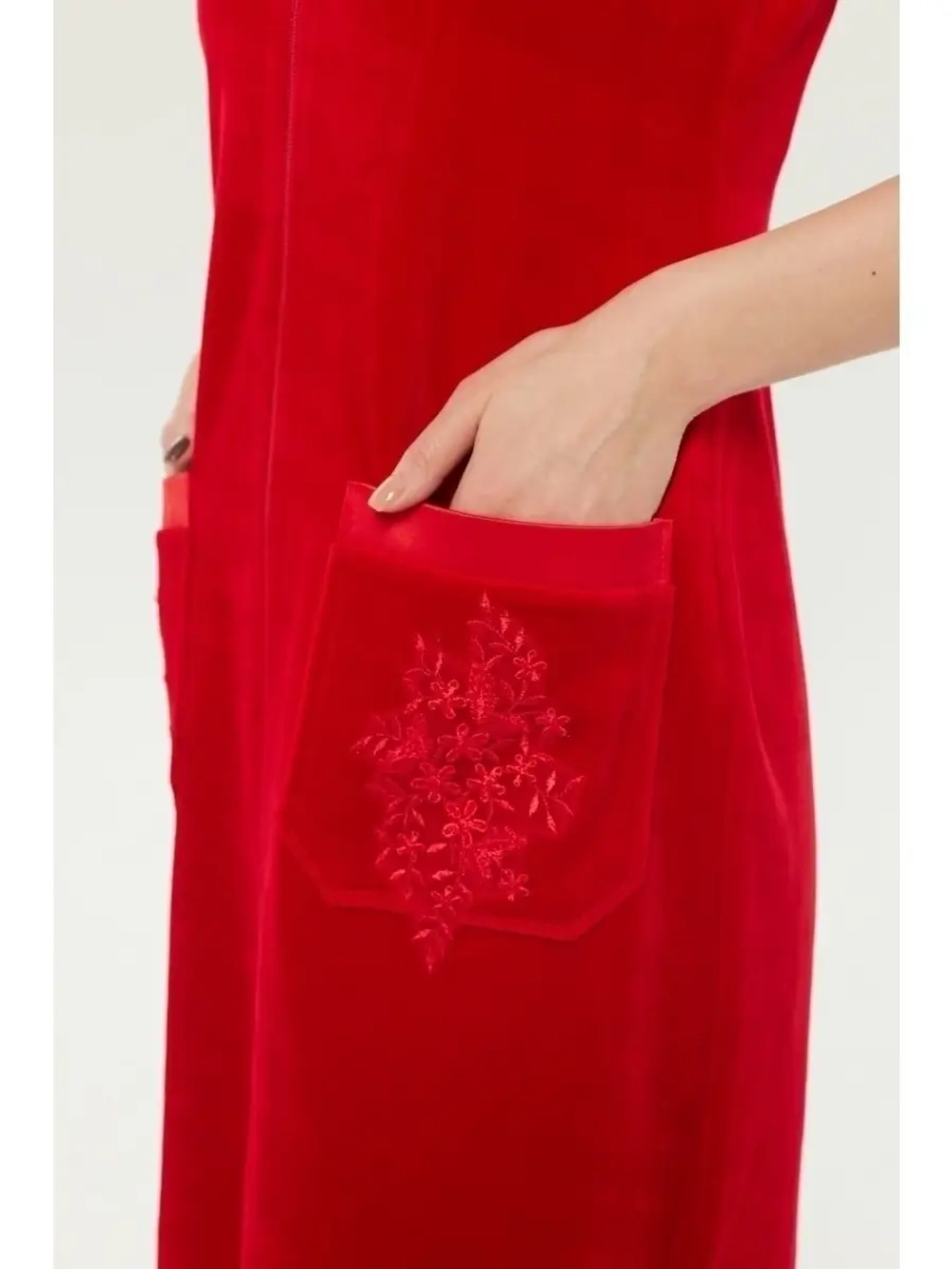 Халат велюровый домашний на молнии