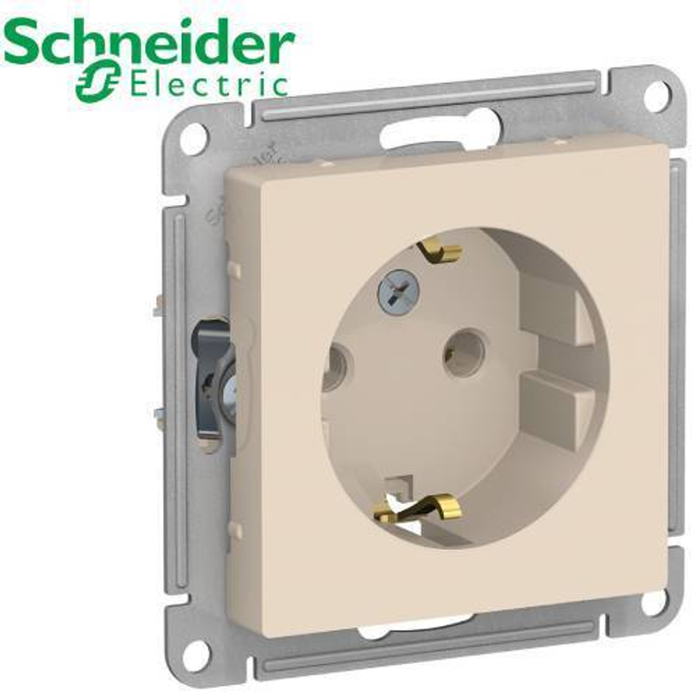 Розетка с/з (бежевый) AtlasDesign Schneider ATN000243