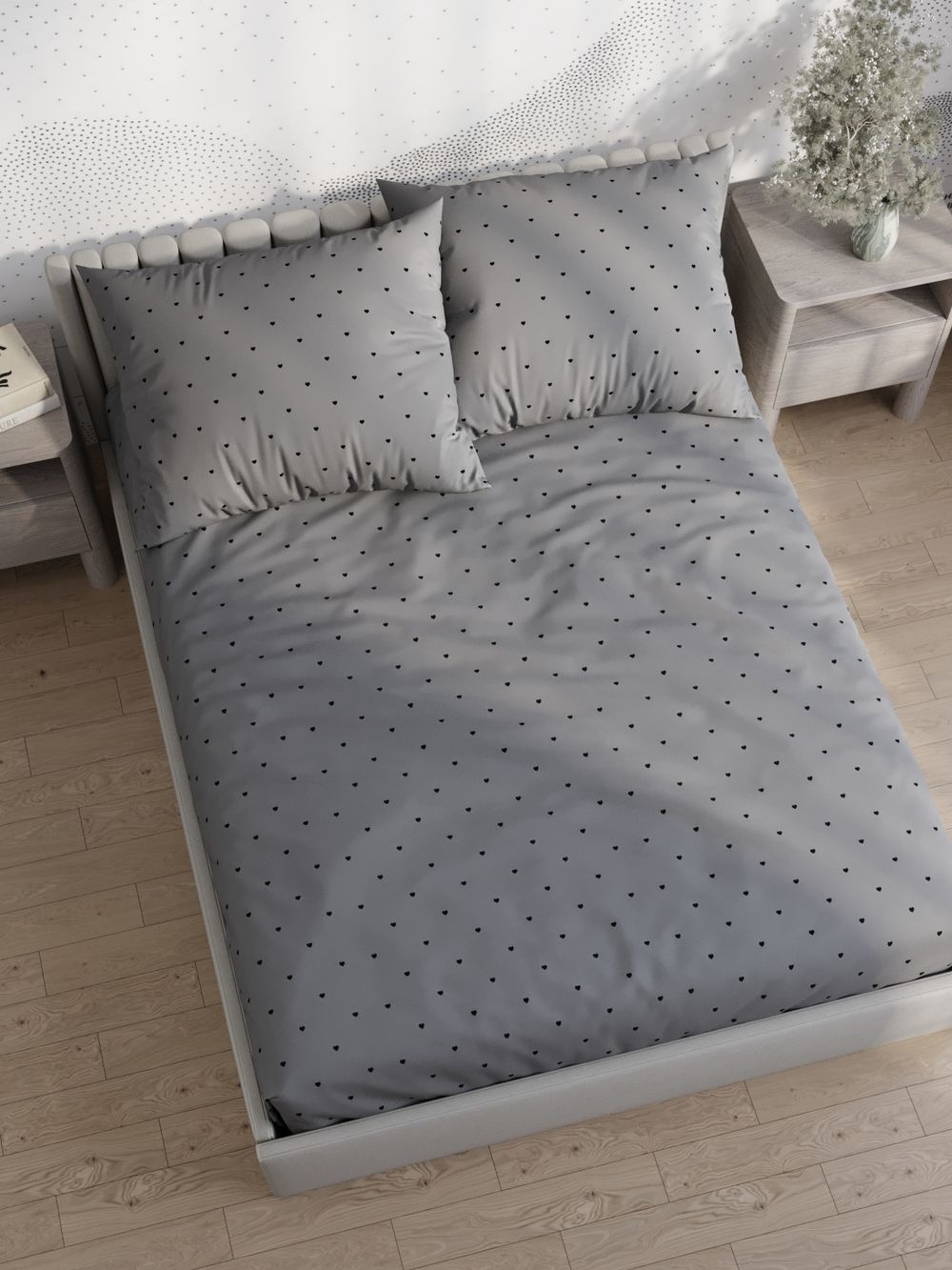 Постельное белье Полисатин Мечта "Grand" евро  Наволочка 50х70 см 2 шт Простынь на резинке 180x200 см Пододеяльник 200x215 см