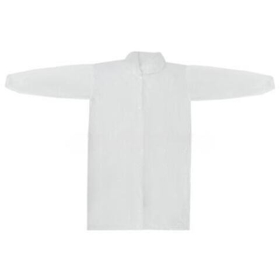 Халат одноразовый на липучке Белый в ПНД (10 шт.) (1/10 упак.)