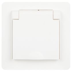 Розетка Intro Style 7-203-01 с заземлением 2P+E Schuko с крышкой, 16А-250В, IP20, СУ, белый | Intro