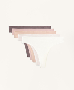 OYSHO Набор из трех пар бесшовных трусиков-стрингов, коралловый