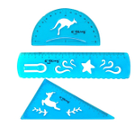 Набор чертежный Yalong, 15 см, пластиковый с трафаретом, 3 предмета, гибкий, цвета ассорти, пакет ПВХ с европодвесом