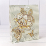 Пакет подарочный 26х32х13см "Цветы" с блёстками (Микс)