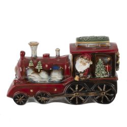 GAEM Фигурка декоративная c подсвет "Дед Мороз на поезде" (AAx3, н/п), L27 W10 H15 см