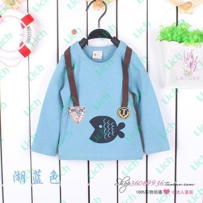 Лонгслив с имитацией подтяжек и принтами