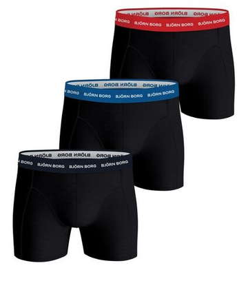 Мужские спортивные боксеры Bjorn Borg Cotton Stretch Boxer 3P - черный/синий/красный