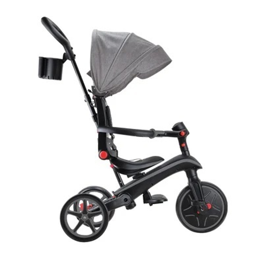 Велосипед-беговел Globber Trike Explorer Foldable 4 в 1 Black-Grey