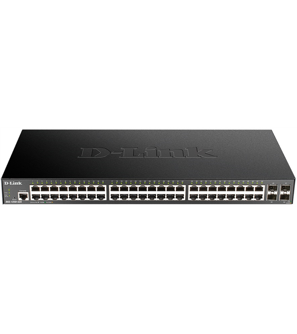 Коммутатор D-Link Smart L2 Switch 48x1000Base-T, 4х10GBase-X SFP+, CLI, RJ45 Console