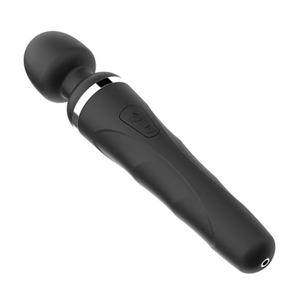 Черный вибратор-wand 23,3см с управлением через приложение Lovense Domi 2 Smart Massaging Vibrator Black