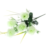 Цветы искусственные 30см «Розы» 5 цветков белые