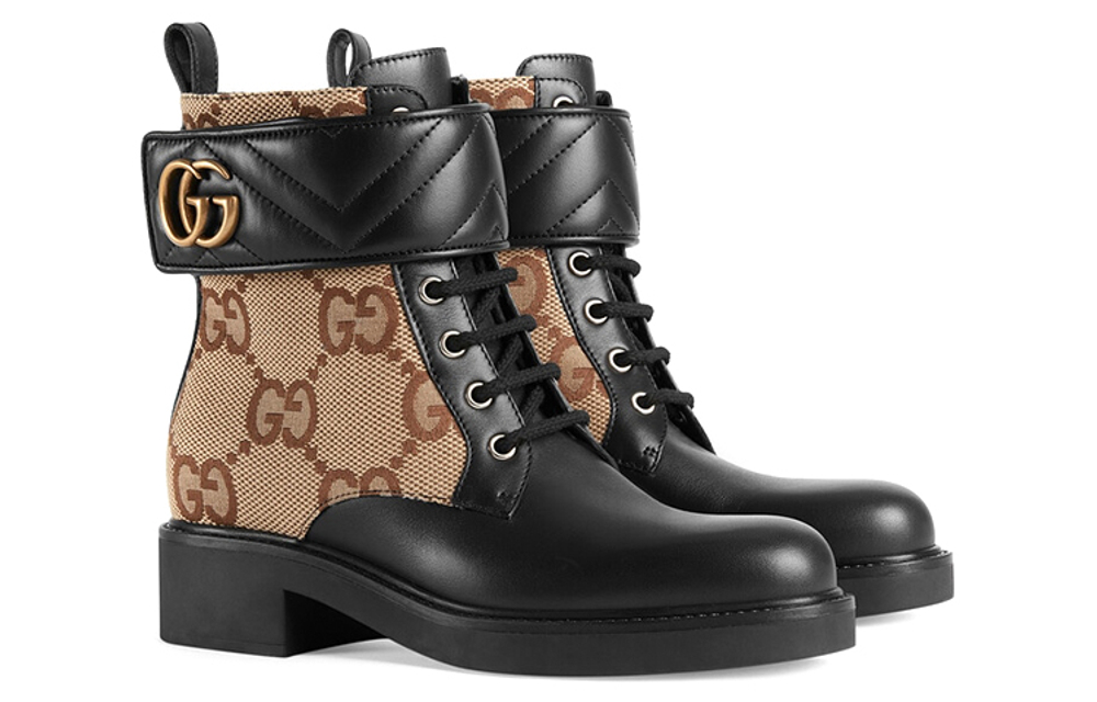 Gucci Wmns Ankle Boot "Double G - Beige" Women"s