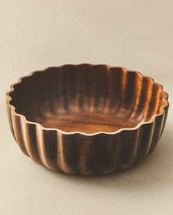 ZARA HOME САЛАТНИЦА С ВОЛНИСТЫМИ КРАЯМИ, КОРИЧНЕВЫЙ