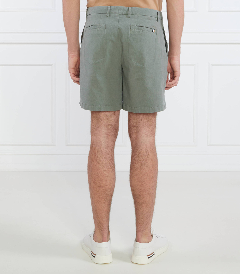 Льняное шорты Karlos BOSS BLACK - хаки(50490563)