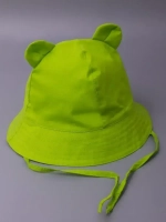 Детская зеленая панама на завязках пляжная
