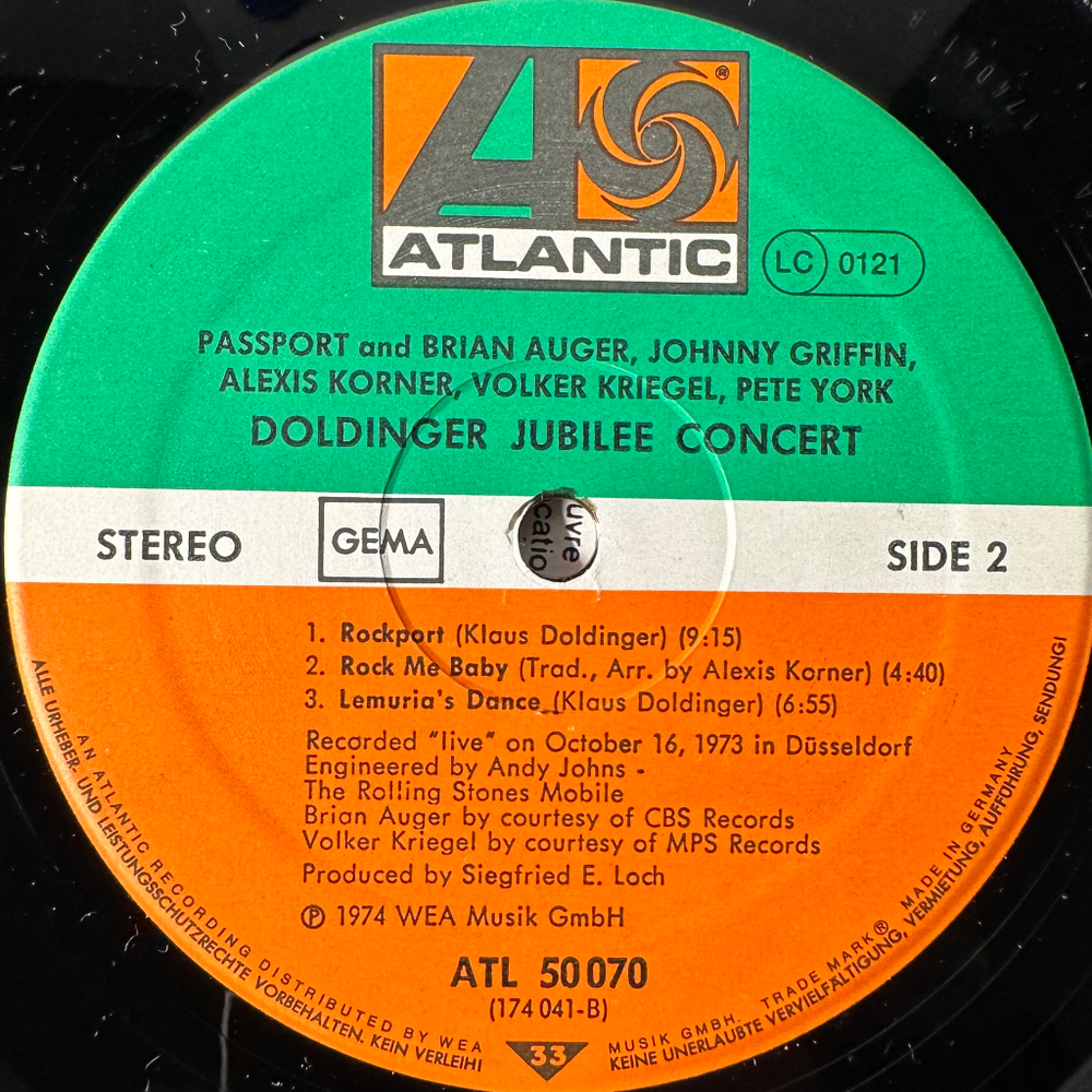 Passport And Brian Auger, Johnny Griffin, Alexis Korner, Volker Kriegel, Pete York ‎– Doldinger Jubilee Concert (Германия 1974г.)