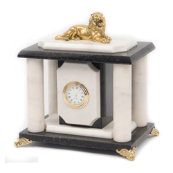 Часы "Лев" бронза мрамор змеевик 180х120х190 мм 2900 гр. R117227?
