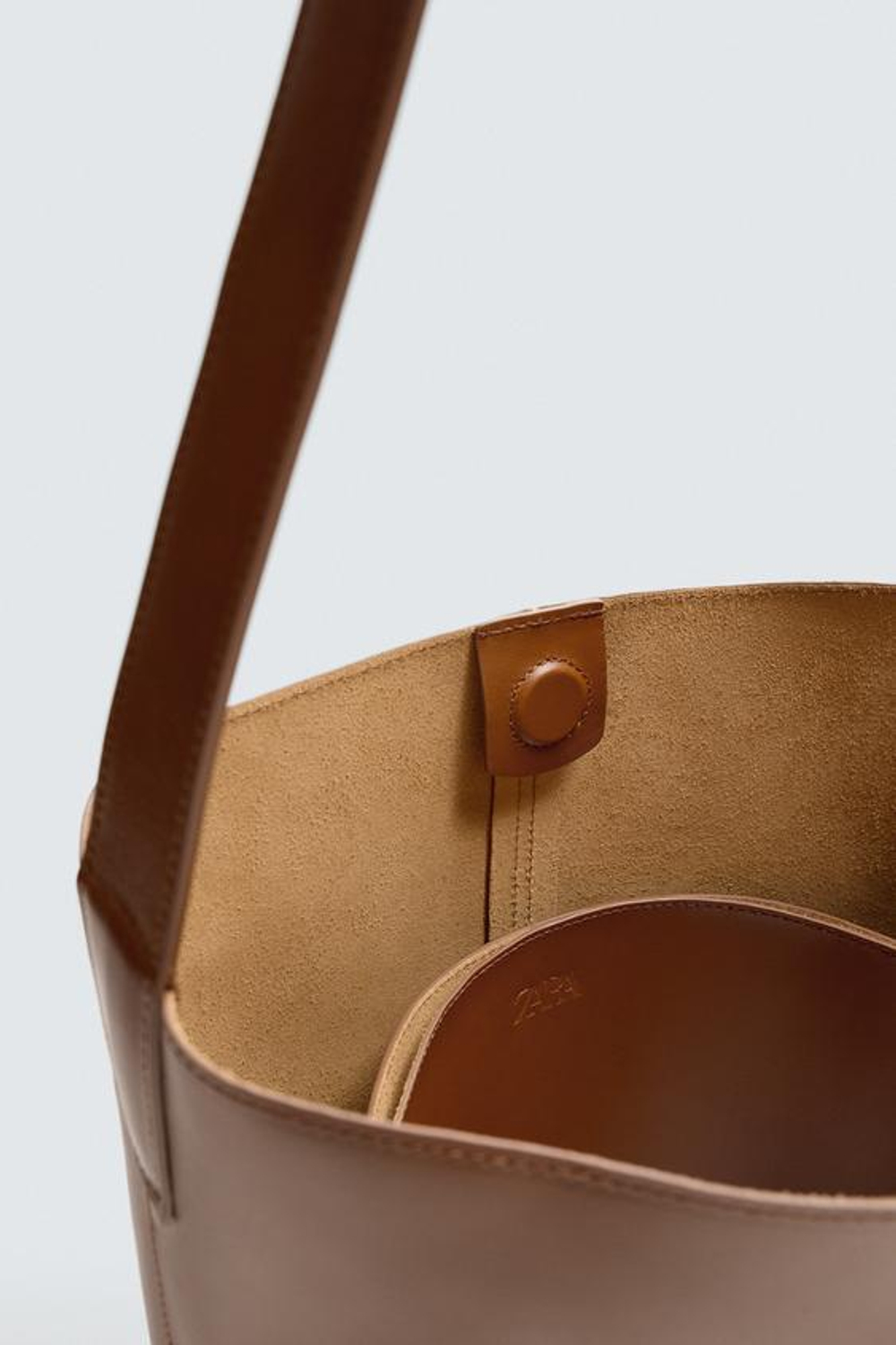 ZARA КОЖАНАЯ СУМКА-ШОПЕР LIMITED EDITION, КОРИЧНЕВЫЙ