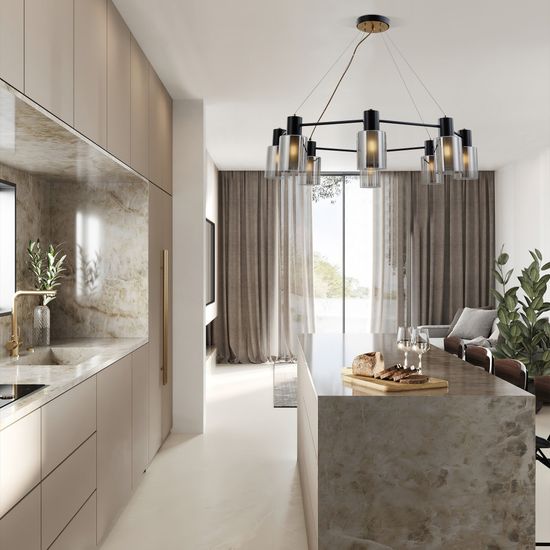 70219/8 / подвесной светильник / черный/античная бронза