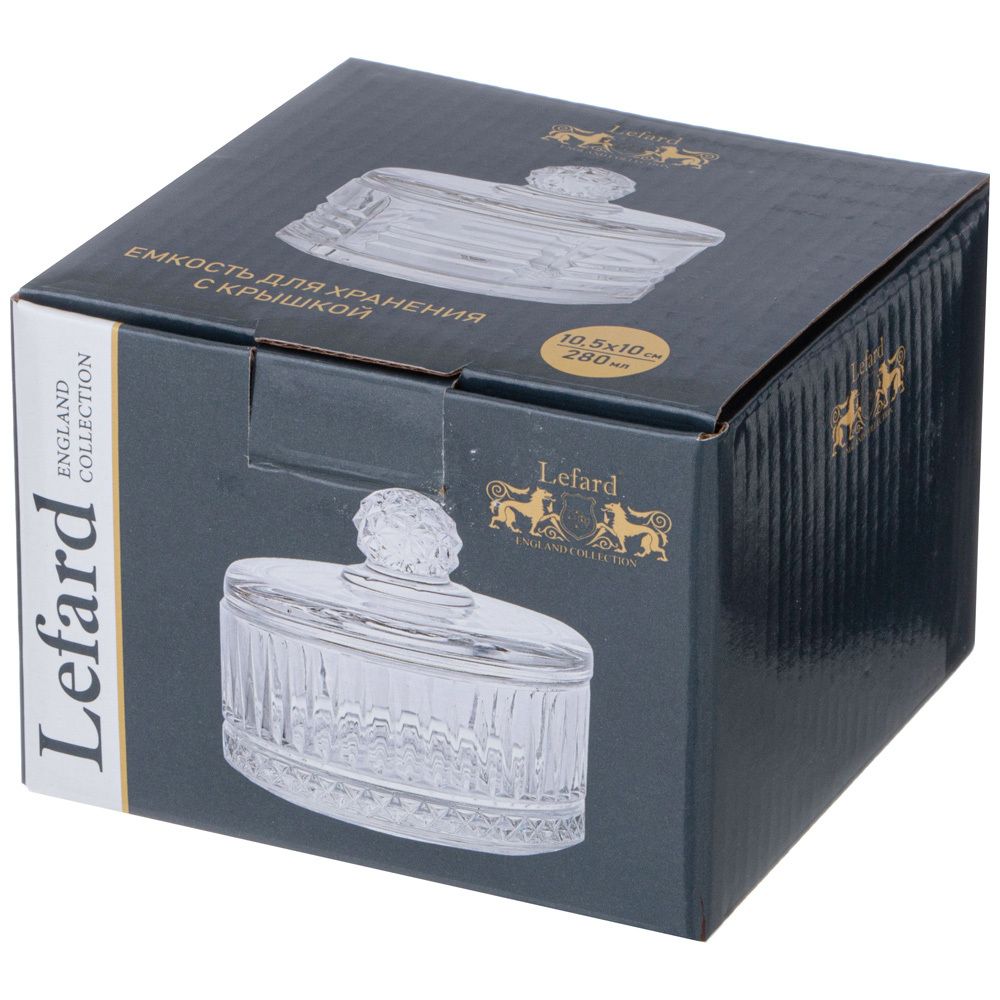 ЕМКОСТЬ ДЛЯ ХРАНЕНИЯ LEFARD С КРЫШКОЙ "LINES" 10,5*10 СМ, 280 МЛ