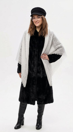 Оренбургский пуховый платок-паутинка А140-01 белый отбеленный