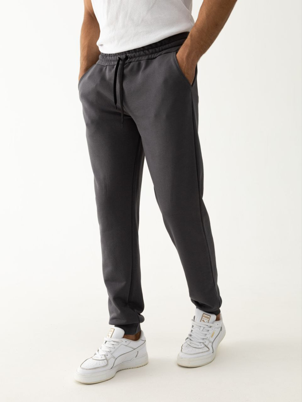 Брюки спортивные мужские теплые. Графит